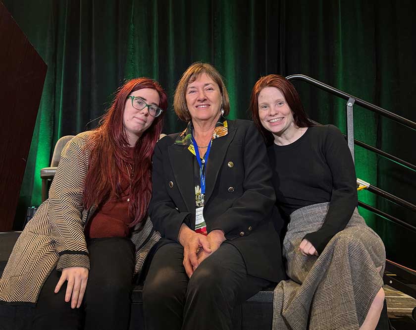 Image: (Left to right) The International ALC of FASD Changemakers Maggie May, Distinguished Professor Elizabeth Elliott AM, The International ALC of FASD Changemakers CJ Lutke.
